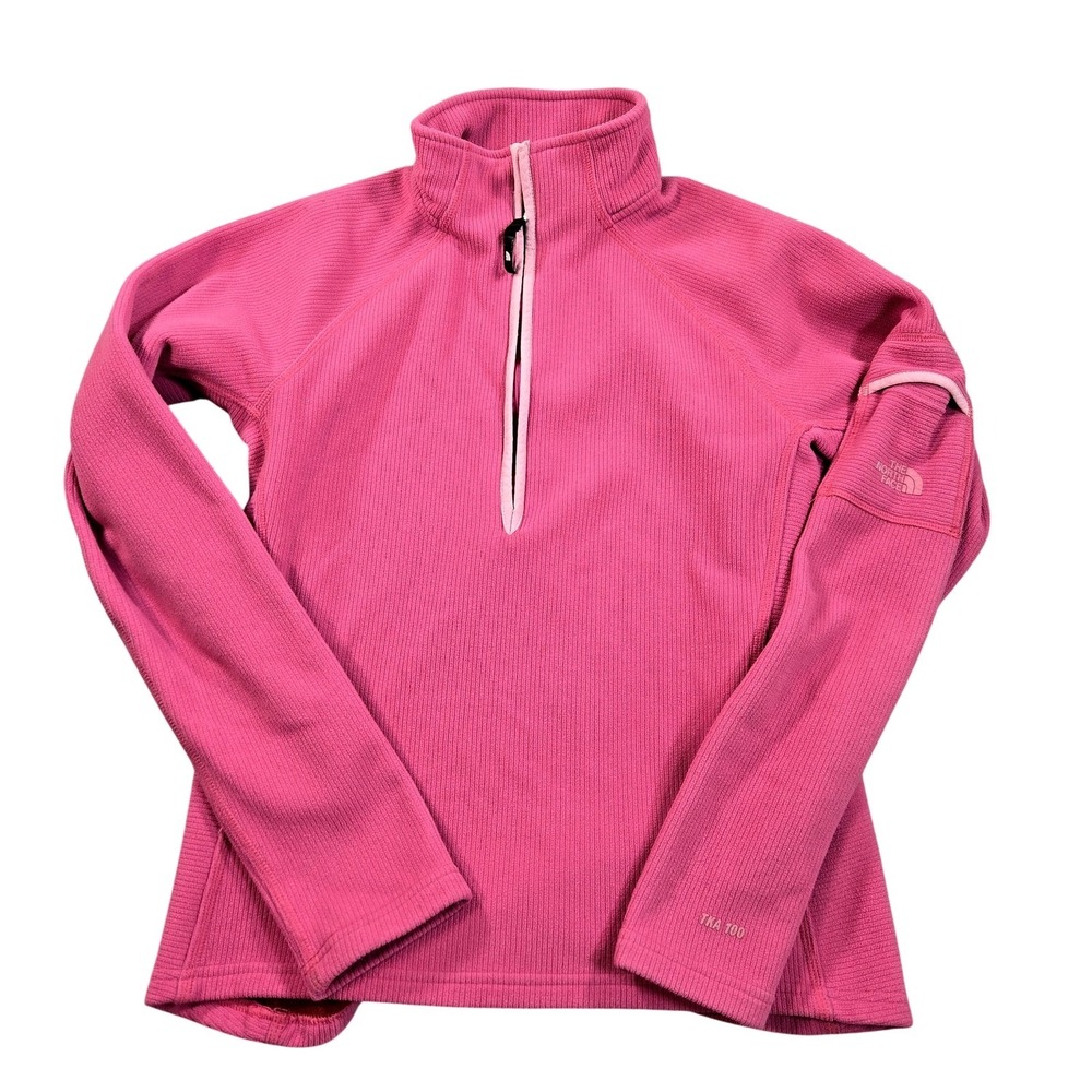 The North Face Pullover Womens Medium Pink TKA 100 1/4 Zip Fleece Lightweight